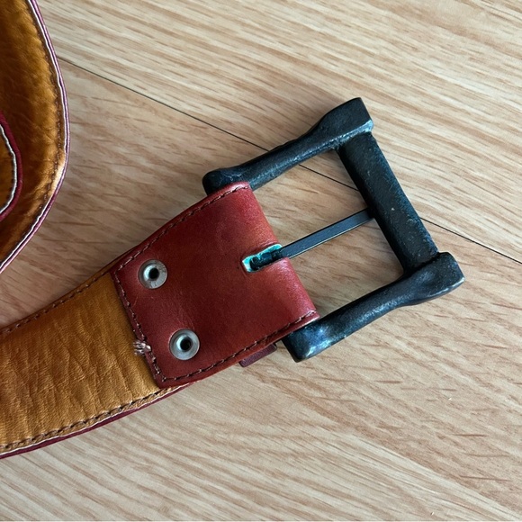 Brown Leather Aztec Southwestern Belt 36” - Picture 5 of 10